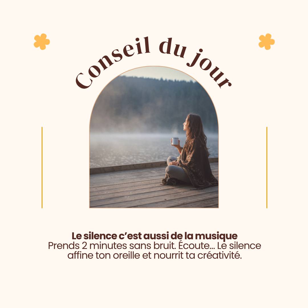 On croit souvent qu'il faut toujours chanter, parler, produire...
Et si le silence faisait aussi partie de la musique ? 🤍
Sans silence...
il n'y aurait pas de rythme.
Pas de respiration.
Pas d'émotion.
Le silence prépare la note qui va toucher le cœur.
Dans la vie, c'est pareil.
Les plus belles idées naissent souvent dans les instants où l'on cesse de vouloir les chercher.
Alors aujourd'hui...
offre-toi quelques minutes de silence.
Tu verras, il a beaucoup de choses à te dire. 🌿
💬 Es-tu à l'aise avec le silence ou ressens-tu toujours le besoin de le remplir ?
#silence #musique #artiste #nature #harmonie #voix #chant #bienetre