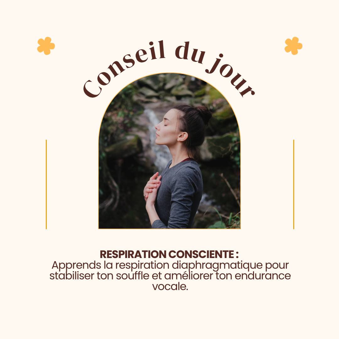 🎁 Le conseil du mois, offert avec amourAvant de monter sur scène, avant cette chanson : trois respirations conscientes. Pas vite fait entre deux notifications. Vraiment conscientes.Inspire en comptant jusqu'à 4. Retiens 4. Souffle sur 6. Refais ça trois fois.Ça a l'air trop simple pour être vrai, je sais. Mais ta voix, ton corps, ta présence, tout part de là : du souffle. Un artiste qui respire bien, c'est un artiste qui occupe enfin tout l'espace qui lui revient. 🌬️👉 Sauvegarde ce post pour ton prochain moment de stress, et dis-moi en commentaire : tu la fais quand, ta prochaine pause respiration ?#respirationconsciente #conseildumois #artiste #bienêtre #lentreedesartistes